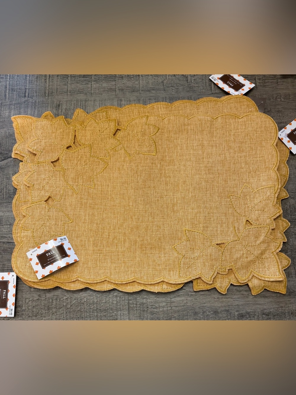 5 Fall Leaf Embroidered Placemat